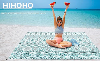 HIHOHO Beach Blanket Waterproof Sandproof Extra Large Beach Mat 79" X - Image 4