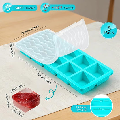 Ice Cube Tray with Lid – 3 Pack 2 Tbsp Ice Trays - Image 6