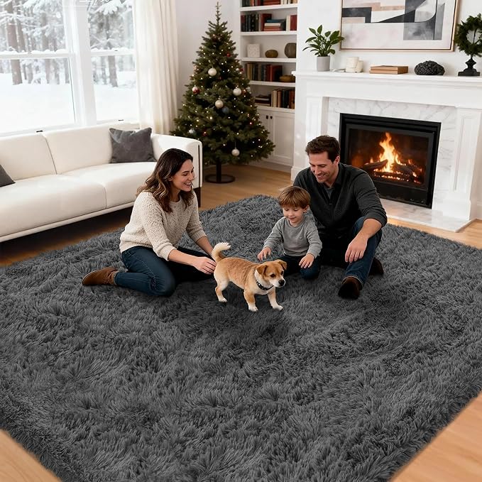5x7 Area Rug for Living Room: Ultra Soft Fluffy Rug Modern Large Thicked Shag - Image 4
