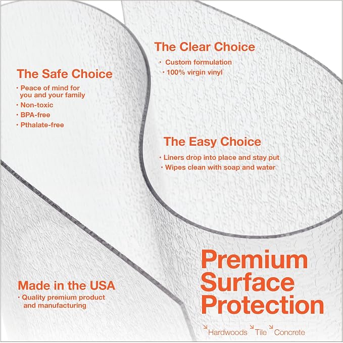 Clear Hard Floor Runner, USA Made, 27 x 60 Inch, 2mm Thick Clear Vinyl - Image 5