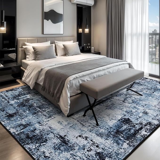 Rugflix 5x8 Area Rugs for Living Room, Washable Large Rug Stain-Resistant Low - Image 2