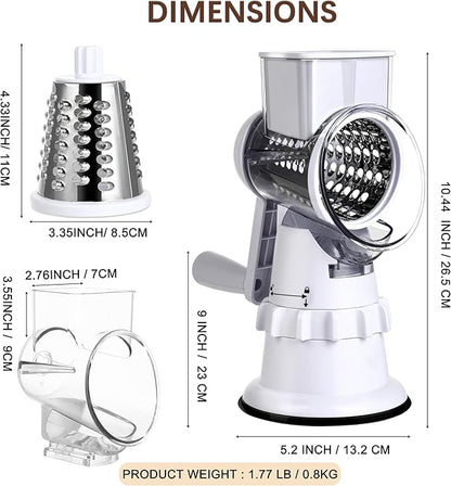 Rotary Cheese Grater Hand Crank, Vegetable Slicer - Image 2