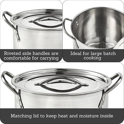 IMUSA 12 Quart Stainless Steel Stock Pot - Image 2