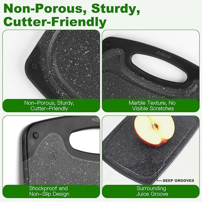 Cutting Boards Set, 15.7"×9.4" & 12.5"×7.7" Plastic Chopping Board Set - Image 3