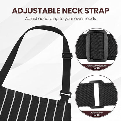 Serrenf 2 Pack Apron, Cooking Kitchen Aprons, Adjustable Bib Apron - Image 4