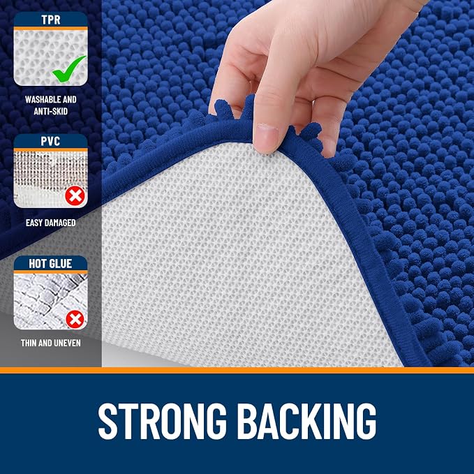 OLANLY Large Bathroom Rugs 47x32, Extra Soft Absorbent Chenille Bath Rugs - Image 6
