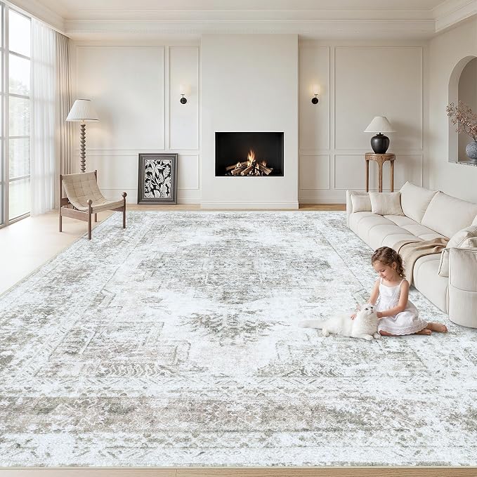 XLUEZ Area Rug 9x12 Living Room Rug, Machine Washable Vintage Distressed by XLUEZ