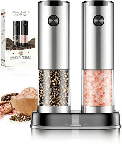Electric Salt and Pepper Grinder Set Automatic Battery Pepper Mill Shakers - Image 4