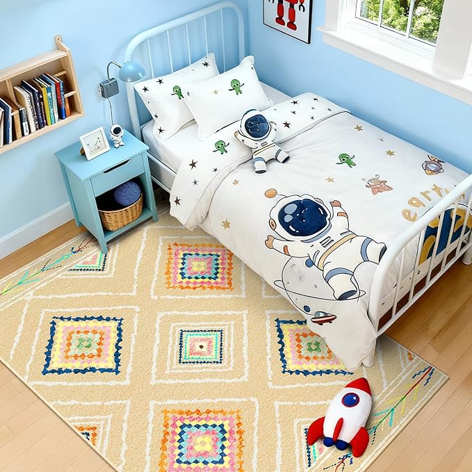 BESTSWEETIE Area Rug 6x9 Rug Machine Washable Non-Slip Low Pile Print Pattern - Image 7
