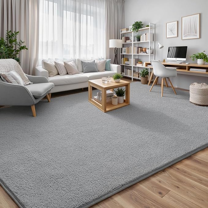 Keeko Area Rugs for Living Room Bedroom 5x8 Grey, Soft Modern Large Rugs Indoor - Image 9