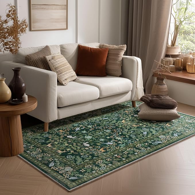 4x6 Washable Area Rugs for Entryway: Small Living Room Rug Stain Resistant Non by palohom