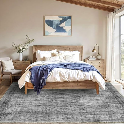 3x5 Area Rug for Living Room-Vintage Farmhouse Boho Floral Washable Stain - Image 2
