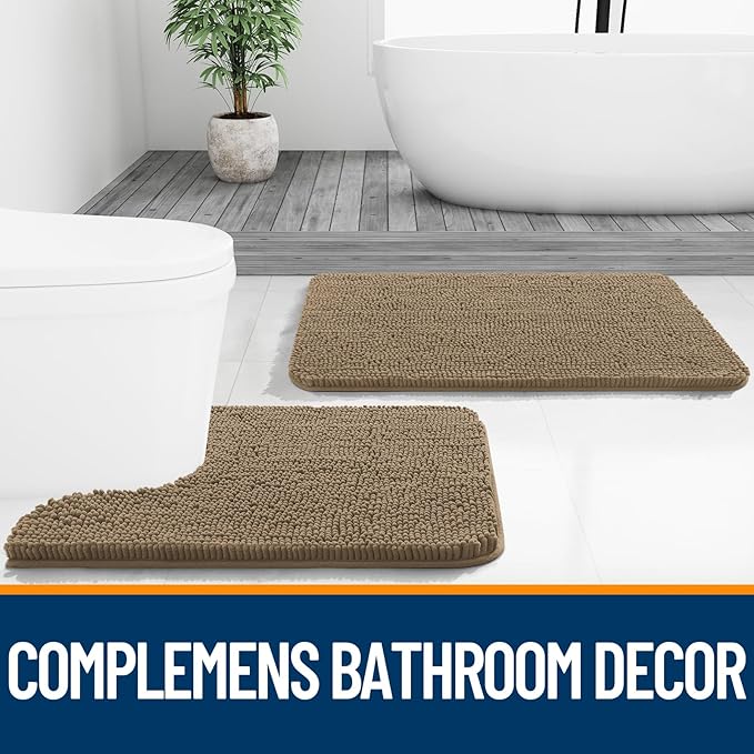 OLANLY Bathroom Runner Rugs 44x24, Extra Soft Absorbent Chenille Bath Rugs - Image 7