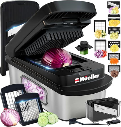 Mueller Pro-Series 10-in-1, 8 Blade Stainless Steel Multi Vegetable Chopper And by Mueller