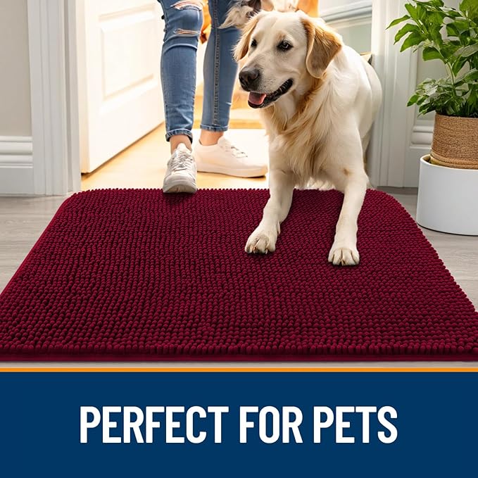 OLANLY Dog Door Mat for Muddy Paws 45x27, Absorbs Moisture and Dirt, Absorbent - Image 6