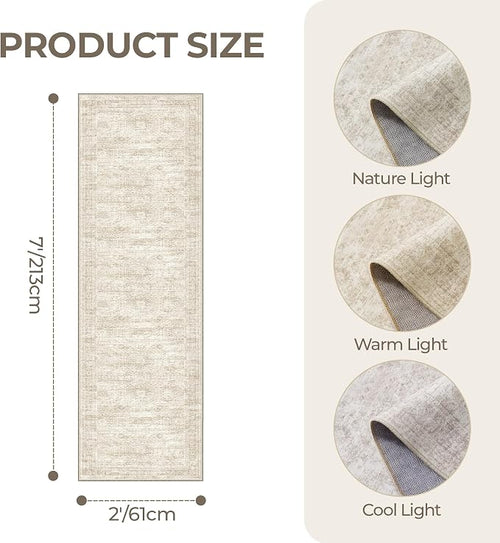2x7 Runner Rug Non Slip, Thin Entryway Washable Rug - Image 2