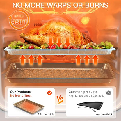 HONGBAKE Nonstick Baking Sheet Pan Set of 3, Cookie Sheets - Image 5