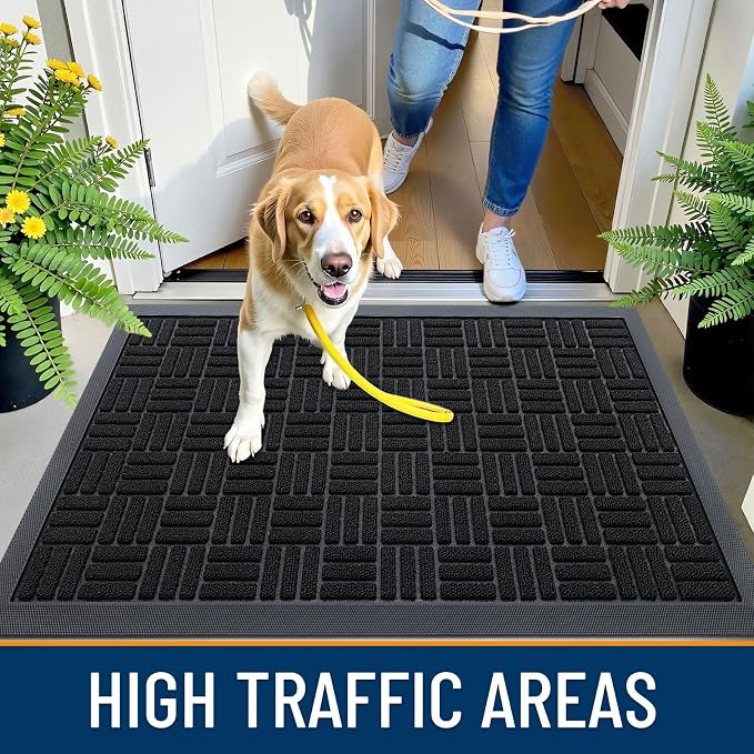 OLANLY Front Door Mat Outside Entrance 47x32, Heavy Duty Sturdy Natural Rubber - Image 6