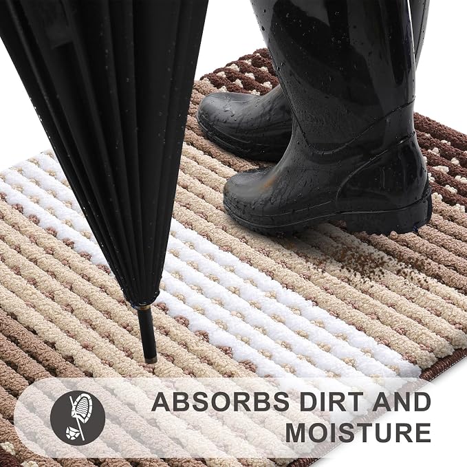 Kitinjoy Indoor Outdoor Door Mat, 59x20 Non-Slip Absorbent Dirt Trapper - Image 2