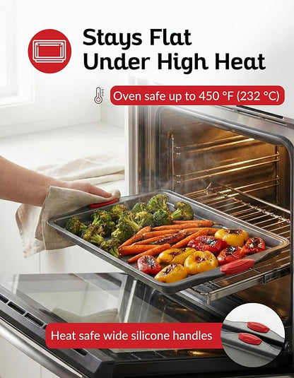 Premium Nonstick Baking Sheet Pans – Set of 3, Heavy-Gauge Carbon Steel - Image 2