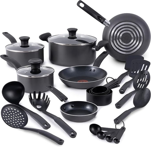 T-fal Initiatives Nonstick Cookware Set 18 Piece, Oven Broiler Safe 350F by T-falbrand