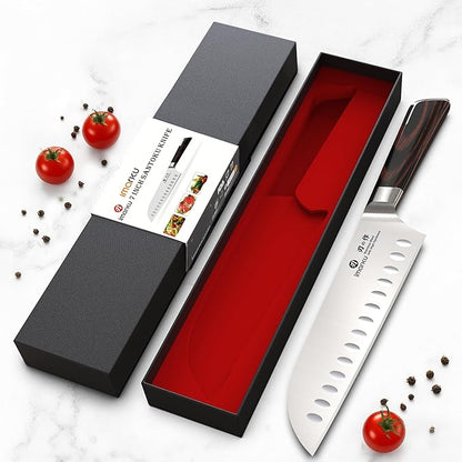 imarku Japanese Santoku Knife 7 Inch, Ultra Sharp Chef Knife, PakkaWood - Image 8