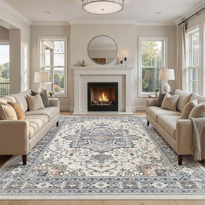 UERMEI 9x12 Area Rug Living Room Rugs - Image 8