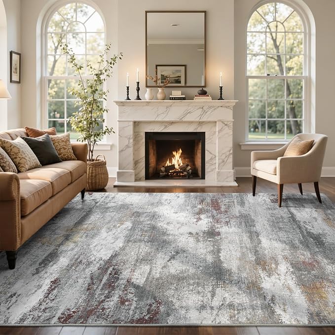 5x7 Ft Abstract Area Rugs for Living Room, Soft Non-Slip Modern Washable Rugs - Image 2