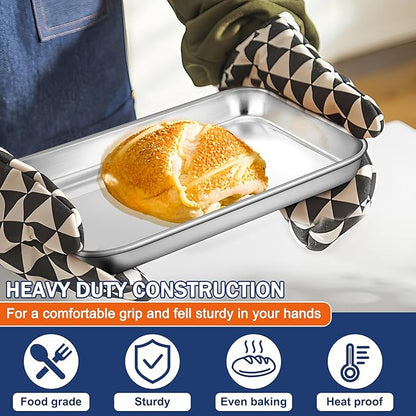 P&P CHEF 9 Inch Baking Cookie Sheet, Oven Pan Tray Stainless Steel Sheet Pan - Image 5