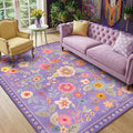 RELEANY Floral 5x8 Area Rugs Washable Print Boho Cute Carpet Non Slip Flower by RELEANY