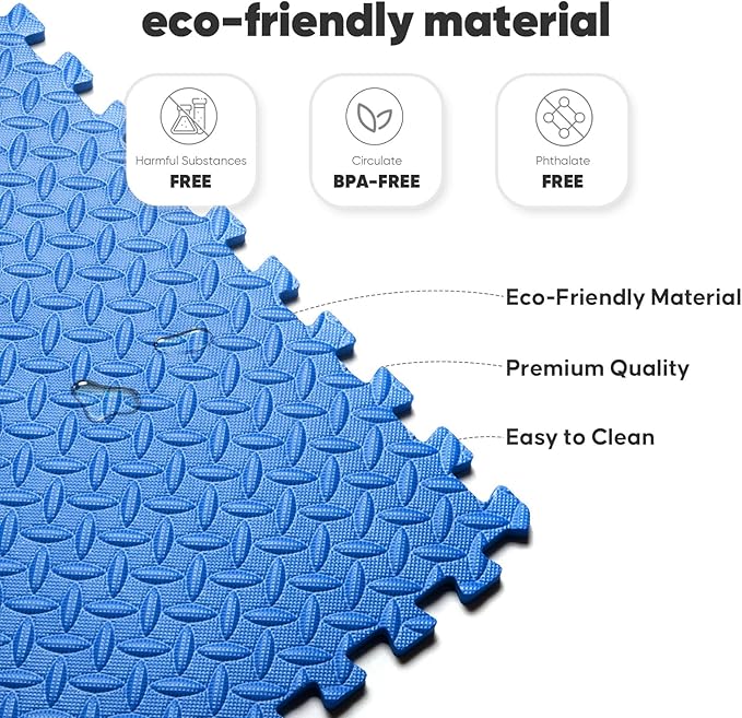 32 Pack Home Gym Mat, Puzzle Exercise Mat, EVA Interlocking Foam Floor Tiles - Image 4