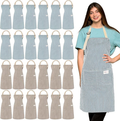 Janmercy 24 Pcs Aprons for Women Men by Janmercy