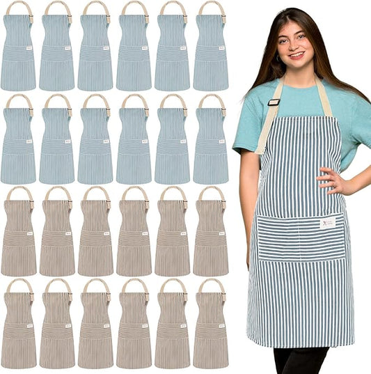 Janmercy 24 Pcs Aprons for Women Men by Janmercy