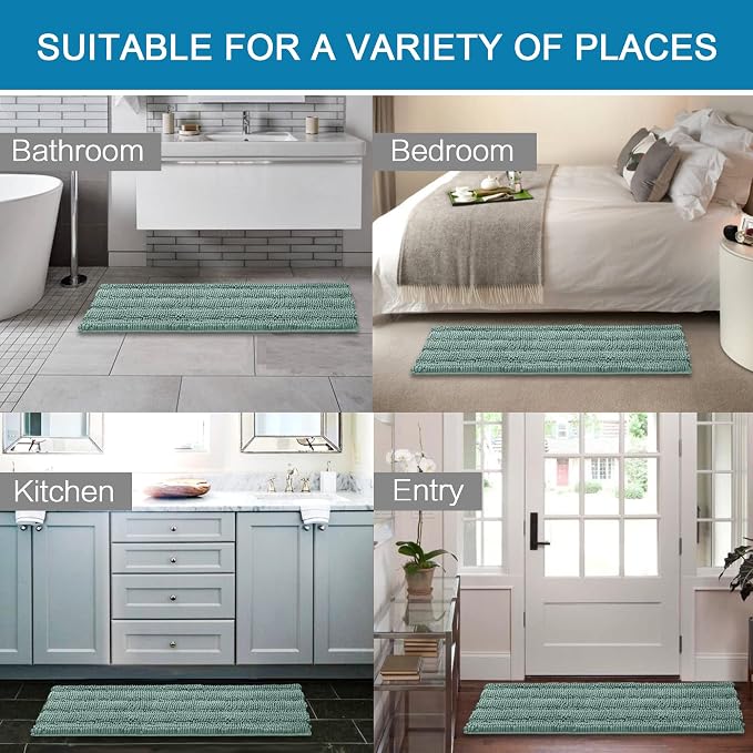H.VERSAILTEX Bath Rugs for Bathroom Non Slip Bath Mats Extra Thick Chenille - Image 6