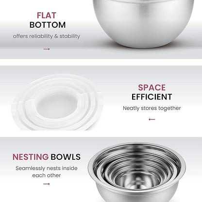 FineDine Stainless Steel Mixing Bowls Set - Image 4