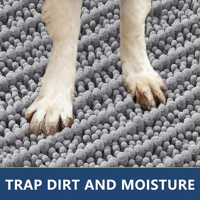 Smiry Dog Door Mat for Muddy Paws 71x46, Absorbent Dirt Trapper, Non-Slip - Image 4