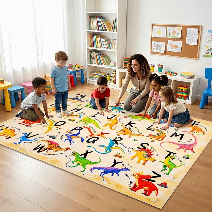 3x5 ABC Classroom Rug for Kids Playroom, Alphabet Rug - Image 3