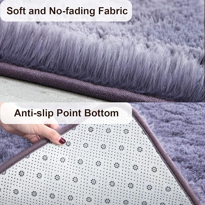 TWINNIS Super Soft Shaggy Rugs Fluffy Carpets 8x10 Feet, Indoor Modern Plush - Image 2