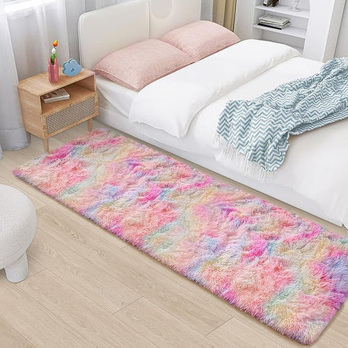 2x6 Ft Rainbow Rug for Girls Bedroom Colorful Area Rug Unicorn Rugs for Girls by TENNOLA
