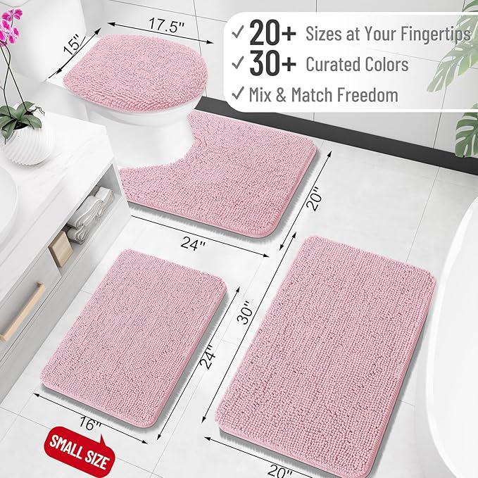 OLANLY Bathroom Rugs 34x21, Extra Soft Absorbent Chenille Bath Rugs, Rubber - Image 2