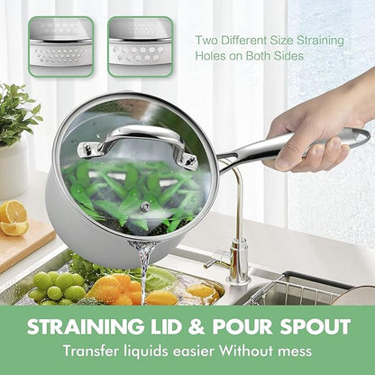 3.5 Quart Stainless Steel Pot Saucepan - Image 3