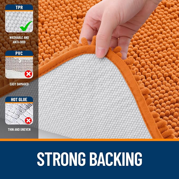 OLANLY Toilet Rugs U-Shaped 24x20, Extra Soft Absorbent Chenille Contour - Image 6