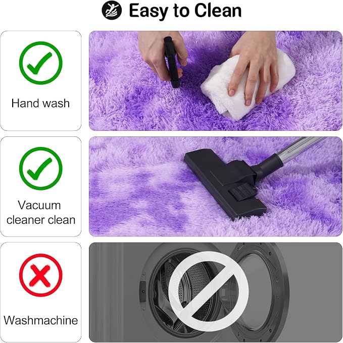 qulint 2x3 Rugs for Bedroom, Fluffy Purple Rug for Living Room Soft Shag Small - Image 4