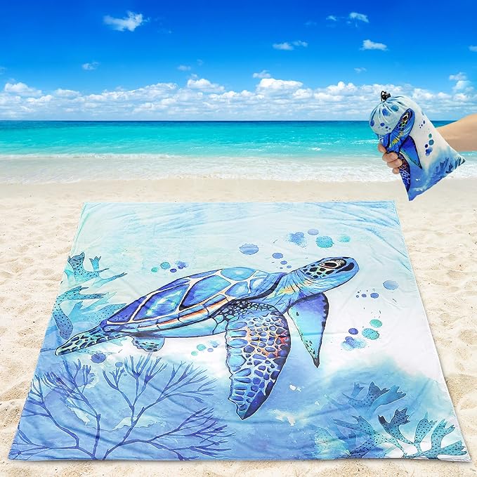HIHOHO Beach Blanket Waterproof Sandproof Extra Large Beach Mat 79" X - Image 2