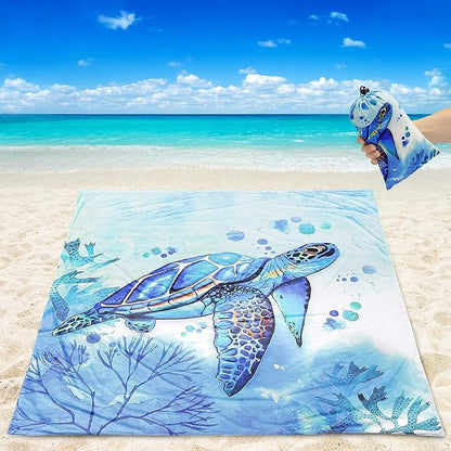HIHOHO Beach Blanket Waterproof Sandproof Extra Large Beach Mat 79" X - Image 2