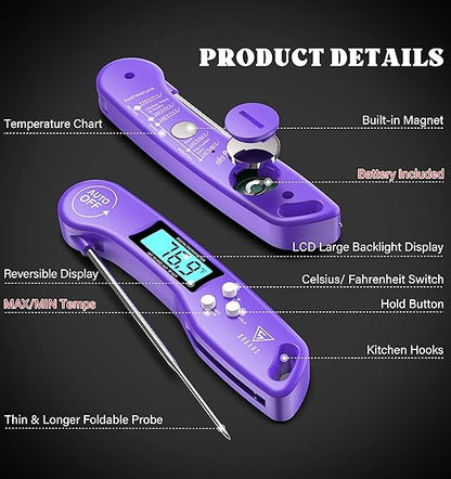 DOQAUS Digital Meat Thermometer, Instant Read Food Thermometer - Image 8
