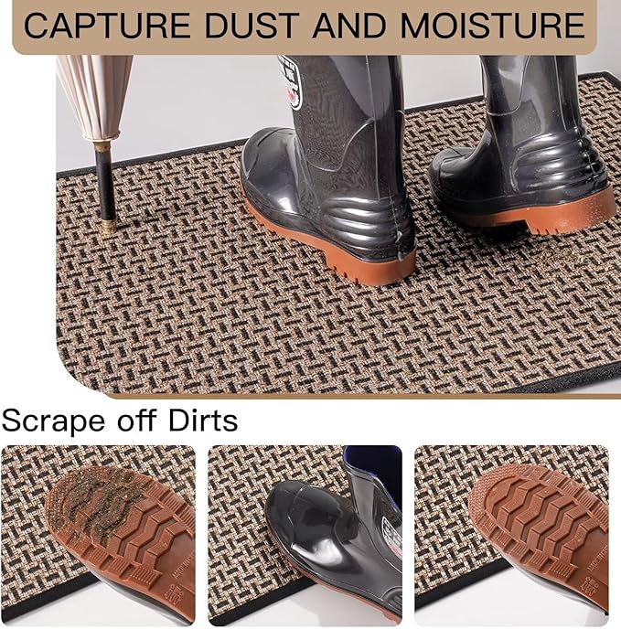 YDKGL Door Mat Entrance 24x35, Dirt Resistant and Absorbent, Non-Slip Rubber - Image 3