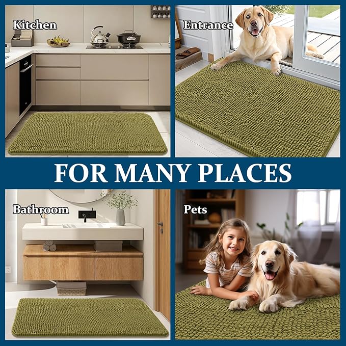 OLANLY Dog Door Mat for Muddy Paws 59x32, Absorbs Moisture and Dirt, Absorbent - Image 8