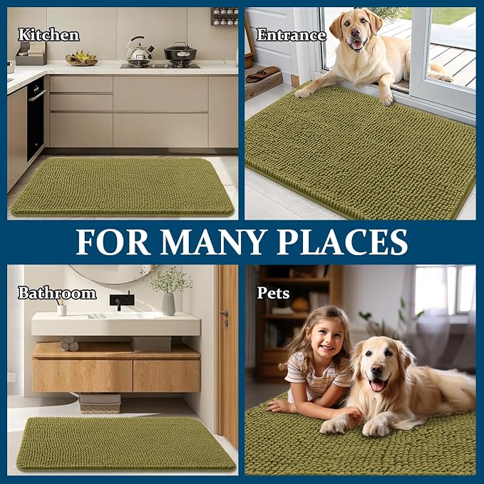 OLANLY Dog Door Mat for Muddy Paws 59x24, Absorbs Moisture and Dirt, Absorbent - Image 8