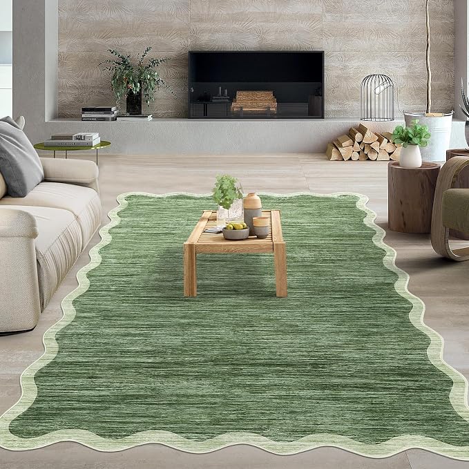 GarveeHome Scalloped Washable Rug 5x7 Area Rugs by GarveeHome
